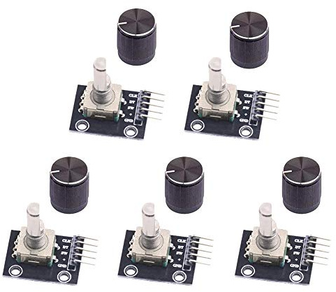 WayinTop 5 Stück Rotary Encoder Modul KY-040 360 Grad Drehgeber Drehwinkelgeber mit Druckknopf