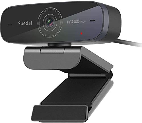 Spedal Webcam 1080P 60fps, Dos Micrófonos Estéreo, Enfoque Automático Streaming Cámara Web para OBS XSplit Skype, Compatible con Linux Mac OS Windows 10/8/7