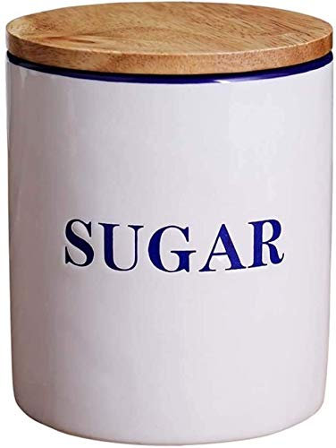 Vorratsdosen set Airtight Lebensmittel Lagerbehälter mit Holz Lids Küchen Kanistern Gläsern, Rustic Inneneinrichtungen, Pantry Organisation und Speicher for Tee Kaffee Zucker, Weiß (Farbe: Kaffee) GCS