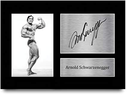 HWC Trading A4 Arnold Schwarzenegger Mr Olympia Gifts gedrucktes signiertes Autogramm Bild für Bodybuilding-Fans – A4