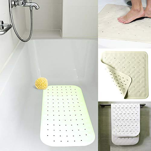 SDMAX Non Slip Bath Mats Non Slip Shower Mat Anti Mould PVC Shower Matt with Suction Cup Antibacterial Bathtub Mat with Drain Holes