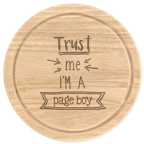 Trust Me I'M A Paje Madera para Picar Tabla de Quesos Redondo 25cm