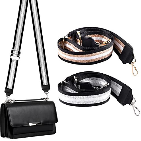 QUACOWW 2 Stück Taschengurt Breite 5cm Verstellbarer Schultergurt mit Karabiner 75 bis 120cm Tasche Zubehör Schultergurt für Damen und Herren DIY Tasche Gurt Streifen für Handtasche Crossbody Tasche