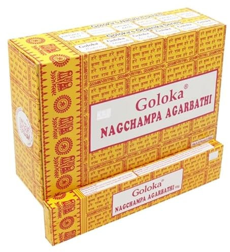 Goloka Räucherstäbchen Nag Champa Incense Stick 3/6/ 12/24 Gratis Halter (3X Goloka Nag Champa)