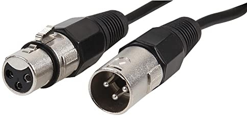 Pro Signal PSG3353-XLR-10M 3 Pin XLR Male to XLR Female Microphone Lead, 10m Nickel