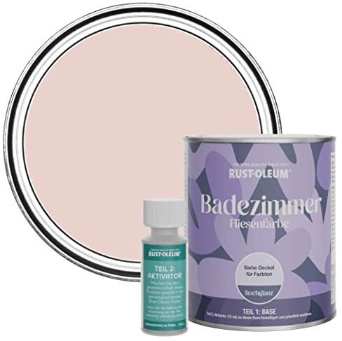 Rust-Oleum Pink Water-Resistant Bathroom Tile Paint in Gloss Finish - Pink Champagne 750ml