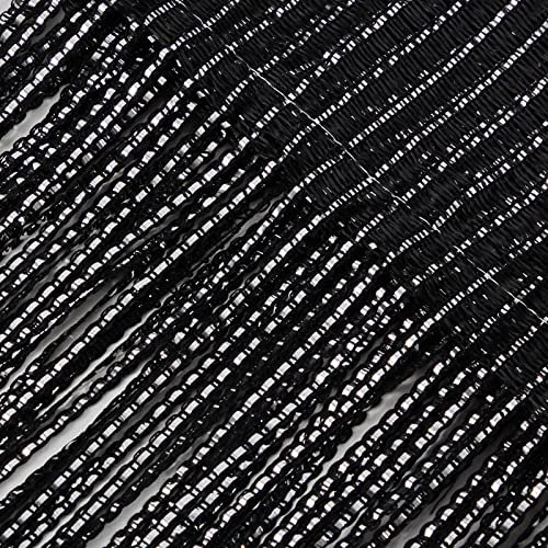 MRTREES Cortina Puerta Exterior Cortina de Tiras Antimoscas para Puertas Terraza Cortinas de Cocina Puerta Interior Separador de Ambientes Decoraciones Habitacione, Negro, 100x200 cm