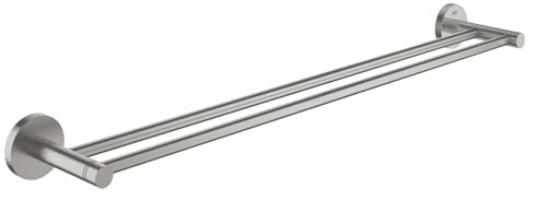 GROHE Start - Doppel- Badetuchhalter (Stichmaß 600mm, Material: Metall, inkl. Schrauben und Dübel), supersteel, 41203DC0