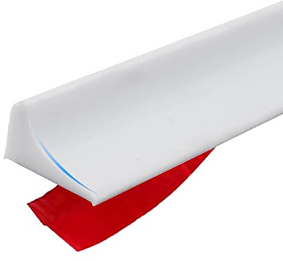 150cm Selbstklebend Schwallschutzleiste Dusche,Duschwasserstop für rahmenlose Duschtür,Silikon Duschschwelle Wassersperre für Dusch boden,Wasserdamm für Bad und Küche (Weiß-150cm)