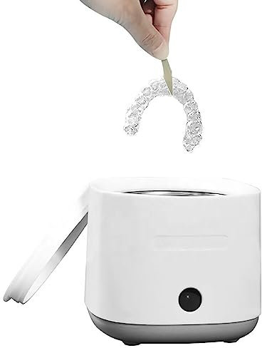 LMEIL Ultrasonic Cleaner,Denture Cleaning Machine,Stainless Steel Liner,Thorough Cleaning Of Dentures,5 Minute Automatic Timing Shutdown,for Dentures, Retainer, Mouth Guard, Aligner, Whitening Trays