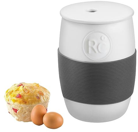Olla profesional de huevos de cerámica para microondas, máquina rápida de huevos revueltos con capacidad para hasta 4 huevos, cocina de microondas fácil y saludable, ideal para tazas, pasteles,