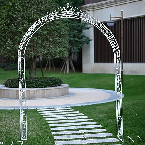 MELPHI Arche Extérieure De Tonnelle De Jardin en Métal, Treillis D'arche De Jardin pour Plantes Grimpantes pour Fête De Mariage, Cour, Patio (Color : White)