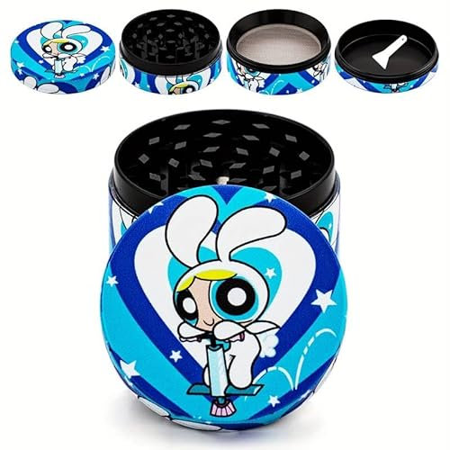 New Herb High Blue 50mm Magnetic Herb Grinder Cute 90's Cartoon Grinder