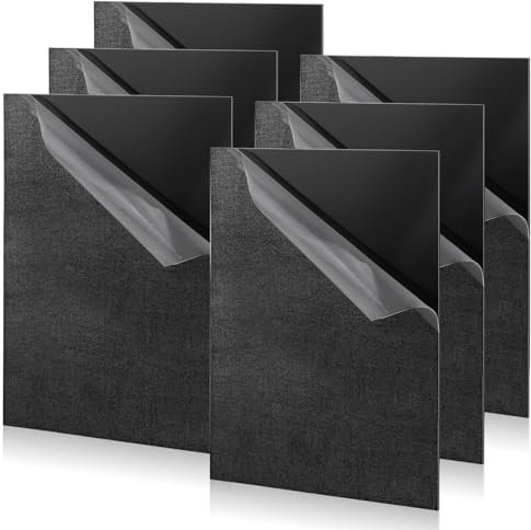 DBREAKS 6 Stück Schwarz Acrylglas Platte, 210x297x2mm Acrylplatten, Acrylglasplatten Acrylscheiben mit Schutzfolie, Laserschneidbar Acryl Kunststoffplatte für Schilder, DIY, Display, Malerei