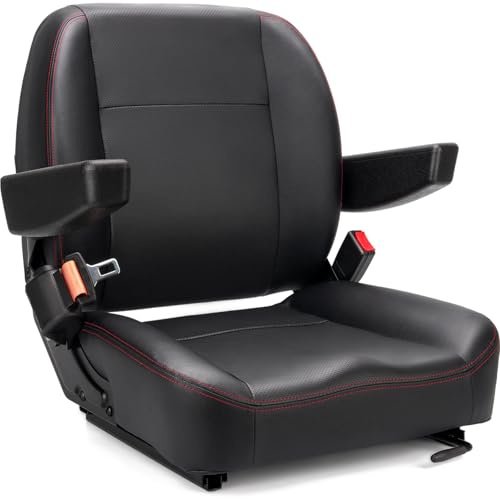 SEATIN Universellt gaffeltrucksäte, traktorsäte, med mikroströmbrytare, armstöd och säkerhetsbälte, för traktor, gräsklippare, skidladdare, teleskophanterare, grävmaskin, grävmaskin schaktare