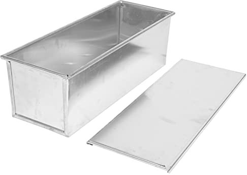 LABRIMP Cake Toast Mould with Lid Non-Stick Aluminum Alloy Silver Bread Baking Box Loaf Bakeware for Home and Bakery Use, Easy to Store Kitchen Bakeware