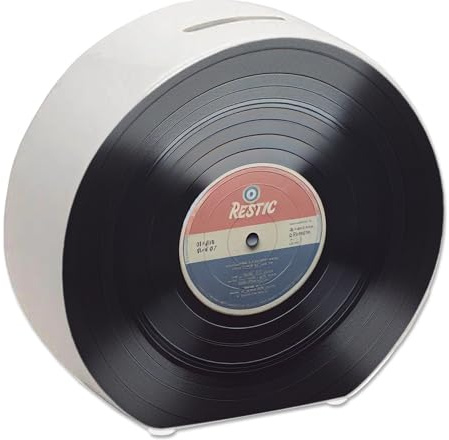 Schallplatte Spardose Kreisförmige Retro Schallplatte Spardose mit authentischem Label Vinyl Musik Liebhaber Geschenk