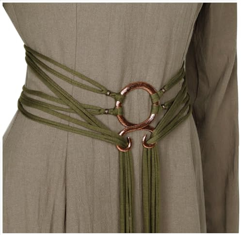 keland Mittelalter Accessoire Seil Gürtel Wikinger Gürtel Bindegürtel für Damen Herren (Armeegrün)