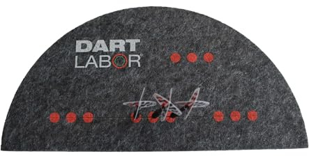 Dart Labor Vlies Darthalterung anthrazit Halbkreis ø 45 cm | Platz für 12 Darts in Vorstanzungen, Aufbewahrung von Steeldarts + Softdarts, Recyclingpolyester, Made in Germany