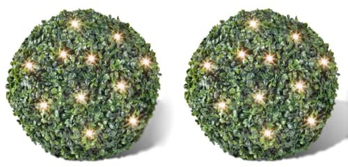 Hommdiy Buchskugel Ø 27cm Buchsbaumkugel+2xSolar