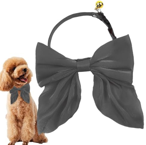 Katzenhalsband mit Schleife, Halsband mit Fliege für Hunde, weiches Halsband für Haustiere, Welpenhalsband mit Glocke und Fliege, weiches und verstellbares Katzenhalsband mit Schnalle