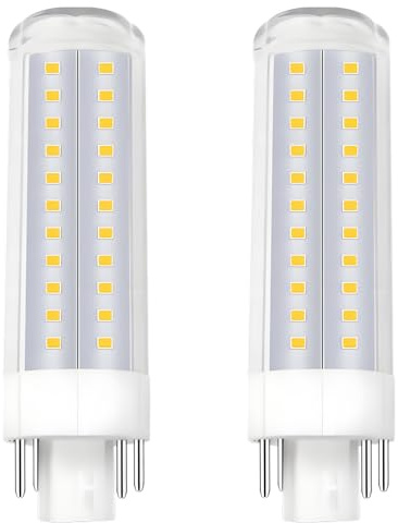 Noobibaba G24Q LED Bulb 10W Bypass GX24Q 4-Pin Base Natural White 2-Pack