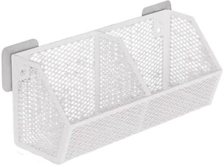 DimyFew Wandmontierte Aufbewahrungskörbe Aus Metalldraht für Speisekammer, Küche, Schrank, Weiß, 28.8 X 11 X 13.5 cm