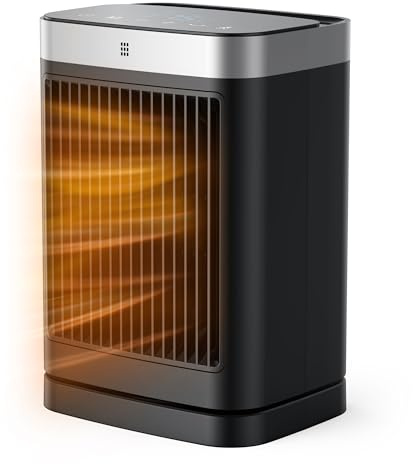 PNTCK Heizlüfter Energiesparend mit Fernbedienung, 2000W Heizung Elektrisch Klein, PTC Keramik Heizlüfter Leise mit 12h Timer, 3 Modus, Überhitzungs-Kippschutz, Elektroheizung für Räume Schlafzimmer