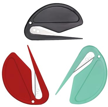 Hopzab 3 Pcs Mini Safe Plastic Letter Openers Envelope Slitters Mail Cutters Pet Knot Combs for Package Paper Cutting,Pets Hair Knot Removing, Home Office School Use