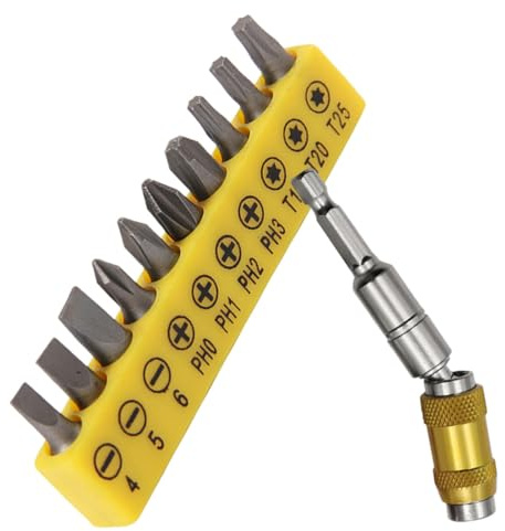 SOPOTUTU Extensión Flexible para Brocas con Soporte Magnético Hexagonal Cabezal Giratorio para Taladros y Destornilladores con Puntas Variadas para Reducidos