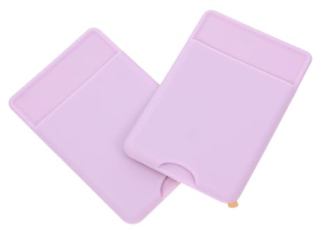 UTHCLO Porta Tarjetas Adhesivo para Teléfono de Silicona Lavanda, Fácil de Instalar, 2 Piezas, Diseño Creativo y Funcional para Tarjetas y Móvil