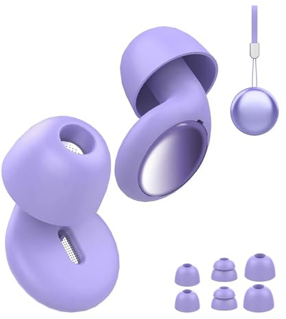 Ohrstöpsel zum Schlafen mit Einzel/Doppelkappen–4 Paar(S/M/L) Ohrkappen, Wiederverwendbare, Gehörschutz Ohrstöpsel zur Lärm 35dB