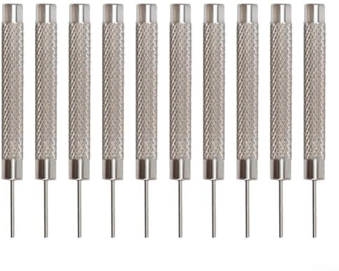 10 Pcs Watch Strap Link Remover Tool Set, Pin Punch for Watch Bracelet Adjustment, Iron Hand Tool with 0.7-1.0mm Tips, Compatible with Most Watches(1.0mm)
