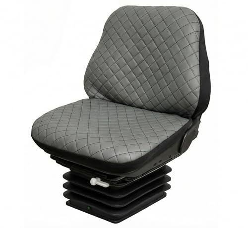 Auto Accessori Lupex LS32 Housse de siège universelle pour tracteur - Assise et dossier matelassés en polyuréthane - Coutures renforcées, protection et confort pour sièges agricoles (gris avec