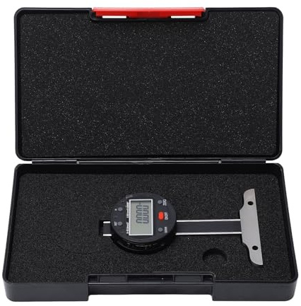 Profondimetro elettronico Display digitale ad alta precisione Misuratore di profondità con asta sottile USB Gamma 0-50,8 mm Acciaio legato Acciaio inossidabile per professionisti