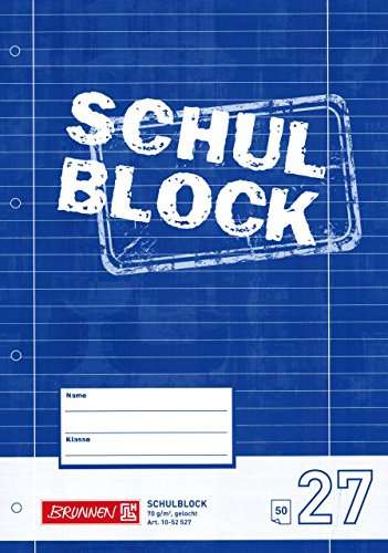 Schreibblock/Schulblock 27 BRUNNEN 50 Blatt / A4-70g