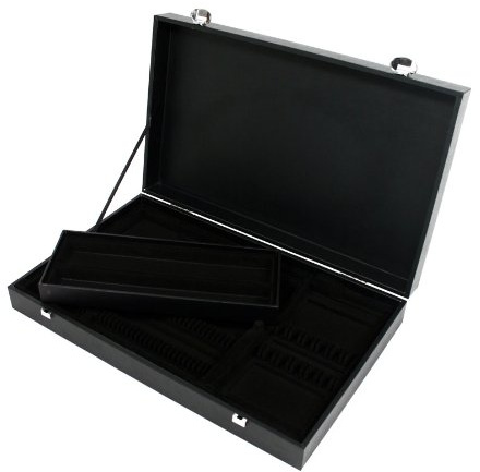 Coffret en bois noir ménagère 49 à 50 pièces