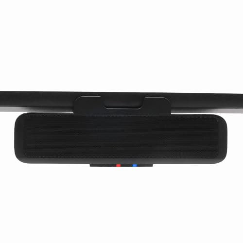 Cyber Acoustics USB & Bluetooth Speaker Bar (CA-2890BT) – USB Powered Speaker for PC and Bluetooth for Smartphones, Speakerphone, Clamps to Monitor, Convenient Controls