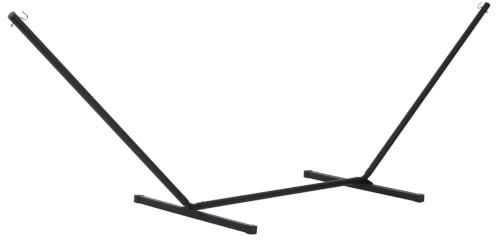 Outsunny Support Pied de Hamac Structure Robuste 3,6 x 0,92 x 1,12 m Noir | Métal Époxy, Extérieur, Compatible Hamacs de 3,3 à 3,6 m
