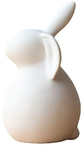 PRETYZOOM Keramik-Hasen-Figur aus Porzellan, Mini-Osterhase, Sammlerstück, Skulptur, Kunsthandwerk, Ornament für Schreibtisch, Zuhause, Büro, Feengarten, Osterdekoration, 13 x 7,3 cm