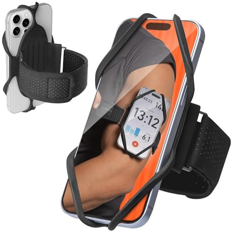 Sportarmband Bone Run Tie 3 Handy Armband zum Joggen, hautfreundliches Silikon mit Doppelschicht für Wärmeableitung, Handyhalter für iPhone 4,7–7,2 Zoll (L (Arm Size: 25-42cm) Neu)