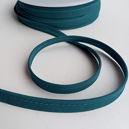 2mm Flanged Insert Piping Cord Poly Cotton Fabric Covered bias Cut Whole 25m roll Teal