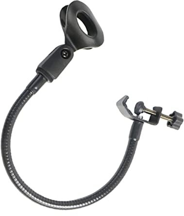Whamvox Porta Microfono Universale Con Clip C Tipo Supporto Flessibile a Collo Di Cigno 360 Gradi Regolabile Supporto Tavolo in Metallo Nero Per Microfono Usb E Tradizionale