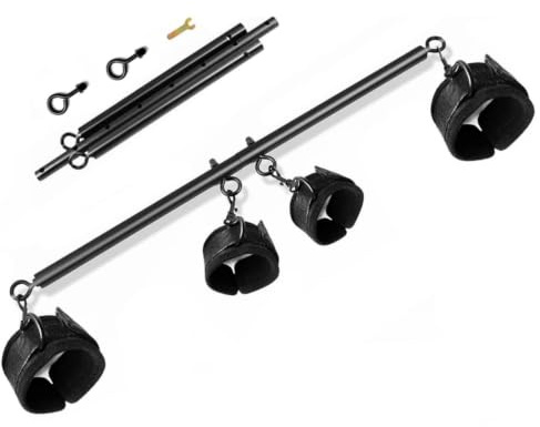 Spreizstange Fesselstange Handschellen Fußfesseln Bondage Sets Sexspielzeug Einstellbar für BDSM-Anfänger und erfahrene Liebhaber gleichermaßen 22-36 Zoll
