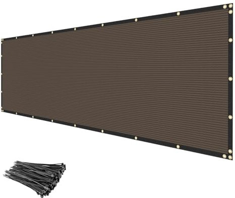 INFRANGE 6' x 30' Privacy Fence Screen Fencing Cover Heavy Duty Mesh Windscreen Cloth for Outdoor Garden Patio Backyard Chain Link Fence Brown Custom