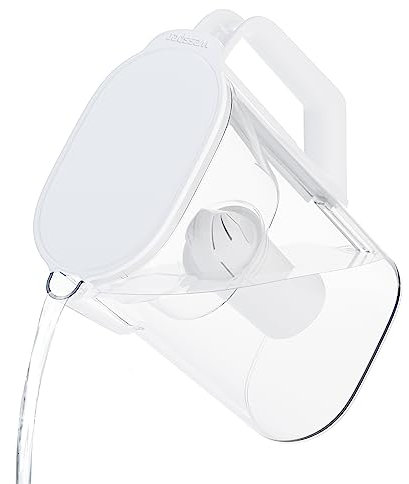 Wessper Carafe Filtrante pour réfrigérateur avec filtre à eau 2,7 L, sans BPA, Pichet avec Cartouche de Filtration d'eau, Compatible avec les Filtres Brita Classic - Blanc