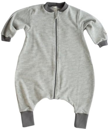 Lilano, Schlafsack mit Bein und Langen Ärmeln, 70% Wolle (Bio), 30% Seide, 210 gr./m² (Grau, 74/80)