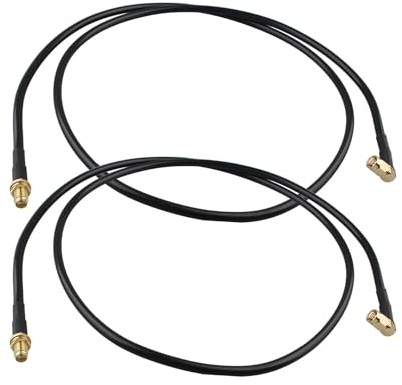 Futheda 2 Pezzi Cavo SMA Prolunga Antenna 4G SMA Maschio ad Angolo Retto a Femmina RG58 1m Cavo Coassiale per Modem Router Cellulare 4G LTE RC FPV Multicopter TX RX GPS Bluetooth Rete Senza Fili
