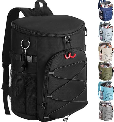 karamagic Kühlrucksack für 30 Dosen, tragbarer Rucksack, isoliert, auslaufsicher, leichte Kühltasche für 12 Stunden Warm-/Kältehaltung, aus wasserabweisendem 900D-Oxford-Gewebe