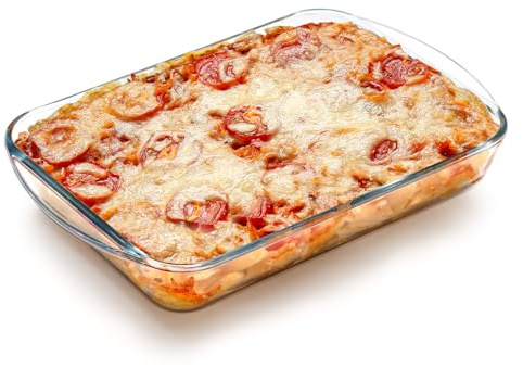 NUTRIUPS 1.8Quart Glass Baking Dishes for Oven, 11x7x2in Tempered Glass Lasagna Baking Dish, Rectangular Oven Safe Glass Baking Pan